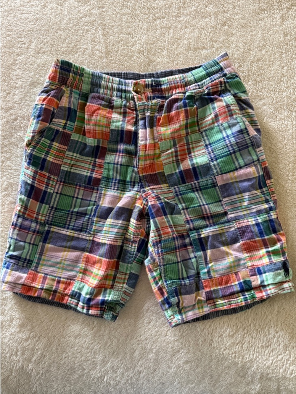 Polo by Ralph Lauren Multicolor Plaid Patchwork Kids Reversible Shorts